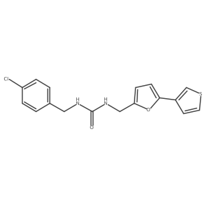 1-(4-Chlorobenzyl)-3-((5-(thiophen-3-yl)furan-2-yl)methyl)urea结构式
