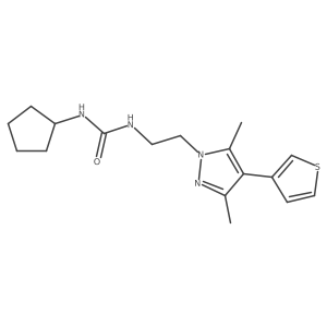 1-cyclopentyl-3-(2-(3,5-dimethyl-4-(thiophen-3-yl)-1H-pyrazol-1-yl)ethyl)urea Structure