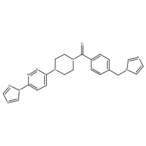 3-(4-{4-[(1H-imidazol-1-yl)methyl]benzoyl}piperazin-1-yl)-6-(1H-1,2,4-triazol-1-yl)pyridazine Structure