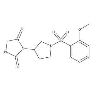3-(1-((2-Methoxyphenyl)sulfonyl)pyrrolidin-3-yl)imidazolidine-2,4-dione Structure