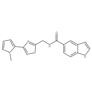 N-((3-(1-methyl-1H-pyrrol-2-yl)-1,2,4-oxadiazol-5-yl)methyl)-1H-indole-5-carboxamide结构式