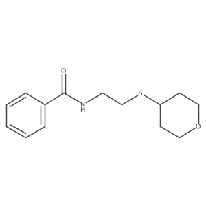 N-(2-((tetrahydro-2H-pyran-4-yl)thio)ethyl)benzamide Structure