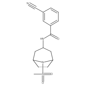 3-cyano-N-(8-(methylsulfonyl)-8-azabicyclo[3.2.1]octan-3-yl)benzamide结构式