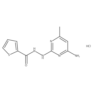 N'-(4-amino-6-methylpyrimidin-2-yl)thiophene-2-carbohydrazide hydrochloride结构式