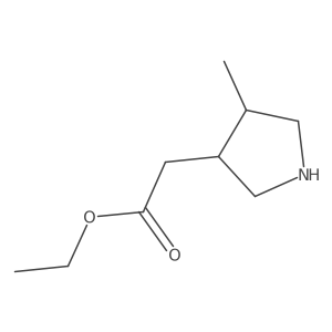 rac-ethyl 2-[(3R,4R)-4-methylpyrrolidin-3-yl]acetate结构式