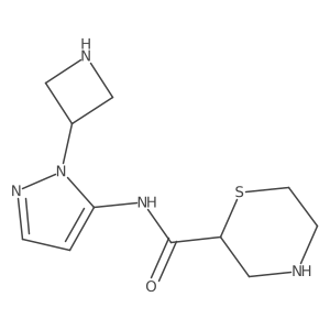 N-[1-(azetidin-3-yl)-1H-pyrazol-5-yl]thiomorpholine-2-carboxamide结构式