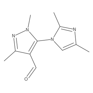 5-(2,4-dimethyl-1H-imidazol-1-yl)-1,3-dimethyl-1H-pyrazole-4-carbaldehyde结构式