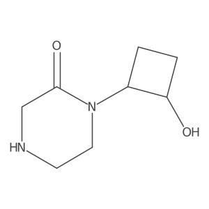 1-[trans-2-Hydroxycyclobutyl]piperazin-2-one结构式