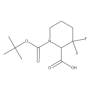 1-Tert-butoxycarbonyl-3,3-difluoro-piperidine-2-carboxylic acid结构式