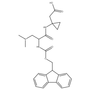 2-{1-[(2S)-3-(dimethylamino)-2-({[(9H-fluoren-9-yl)methoxy]carbonyl}amino)propanamido]cyclopropyl}acetic acid结构式