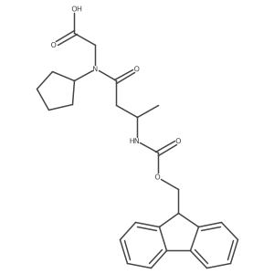 2-[(3R)-N-cyclopentyl-3-({[(9H-fluoren-9-yl)methoxy]carbonyl}amino)butanamido]acetic acid Structure