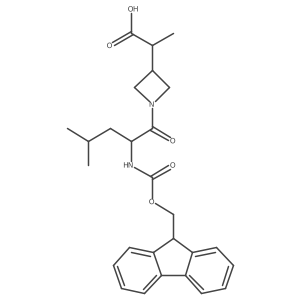 2-{1-[(2R)-2-({[(9H-fluoren-9-yl)methoxy]carbonyl}amino)-4-methylpentanoyl]azetidin-3-yl}propanoic acid Structure