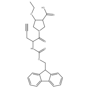 4-ethoxy-1-[2-({[(9H-fluoren-9-yl)methoxy]carbonyl}amino)pent-4-ynoyl]pyrrolidine-3-carboxylic acid结构式