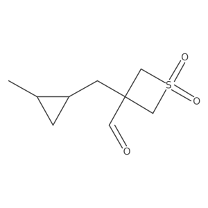 3-[(2-Methylcyclopropyl)methyl]-1,1-dioxo-1lambda6-thietane-3-carbaldehyde Structure