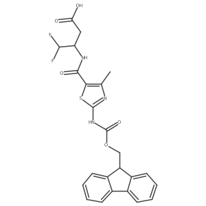 3-{[2-({[(9H-fluoren-9-yl)methoxy]carbonyl}amino)-4-methyl-1,3-thiazol-5-yl]formamido}-4,4-difluorobutanoic acid结构式