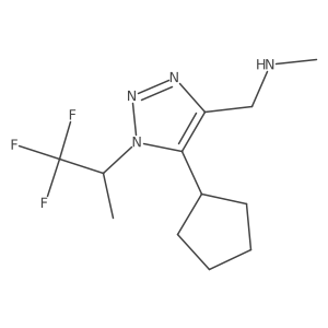 {[5-cyclopentyl-1-(1,1,1-trifluoropropan-2-yl)-1H-1,2,3-triazol-4-yl]methyl}(methyl)amine Structure