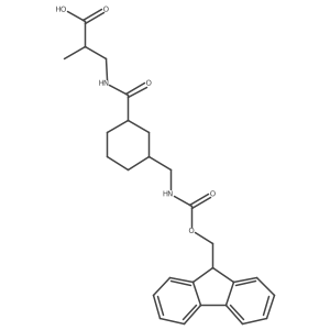 3-({3-[({[(9H-fluoren-9-yl)methoxy]carbonyl}amino)methyl]cyclohexyl}formamido)-2-methylpropanoic acid结构式