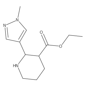 ethyl 2-(1-methyl-1H-pyrazol-4-yl)piperidine-3-carboxylate结构式