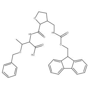 (2R,3S)-3-(benzyloxy)-2-{[(2RS,3RS)-3-[({[(9H-fluoren-9-yl)methoxy]carbonyl}amino)methyl]oxolan-2-yl]formamido}butanoic acid Structure
