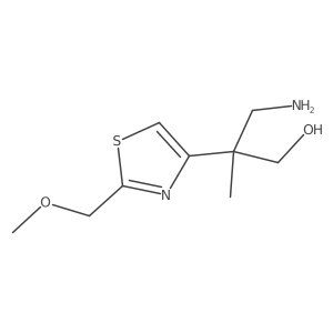 3-Amino-2-[2-(methoxymethyl)-1,3-thiazol-4-yl]-2-methylpropan-1-ol结构式