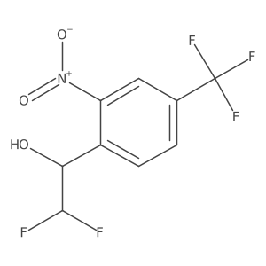 2,2-Difluoro-1-[2-nitro-4-(trifluoromethyl)phenyl]ethan-1-ol结构式