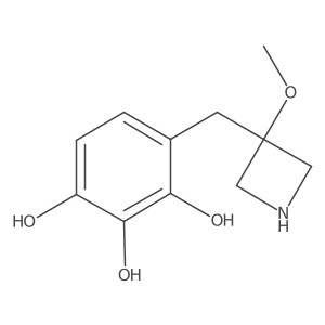 4-[(3-Methoxyazetidin-3-yl)methyl]benzene-1,2,3-triol结构式