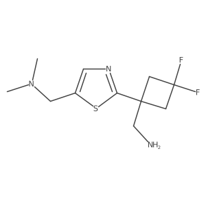 (1-{5-[(Dimethylamino)methyl]-1,3-thiazol-2-yl}-3,3-difluorocyclobutyl)methanamine Structure