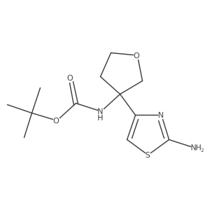tert-butyl N-[3-(2-amino-1,3-thiazol-4-yl)oxolan-3-yl]carbamate Structure