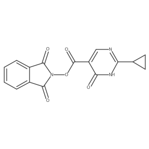 1,3-dioxo-2,3-dihydro-1H-isoindol-2-yl 2-cyclopropyl-6-oxo-1,6-dihydropyrimidine-5-carboxylate结构式