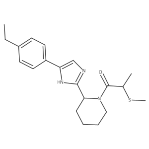 1-(2-(4-(4-Ethylphenyl)-1H-imidazol-2-yl)piperidin-1-yl)-2-(methylthio)propan-1-one结构式
