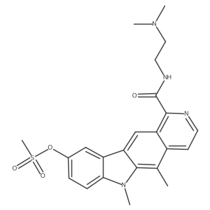N-[2-(Dimethylamino)ethyl]-5,6-dimethyl-9-[(methylsulfonyl)oxy]-6H-pyrido[4,3-b]carbazole-1-carboxamide结构式