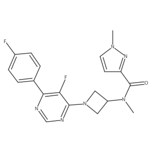 N-{1-[5-fluoro-6-(4-fluorophenyl)pyrimidin-4-yl]azetidin-3-yl}-N,1-dimethyl-1H-pyrazole-3-carboxamide Structure