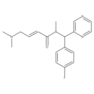 (2E)-4-(dimethylamino)-N-[(4-fluorophenyl)(pyrazin-2-yl)methyl]-N-methylbut-2-enamide结构式