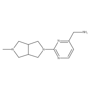 1-(2-{5-Methyl-octahydropyrrolo[3,4-c]pyrrol-2-yl}pyrimidin-4-yl)methanamine结构式