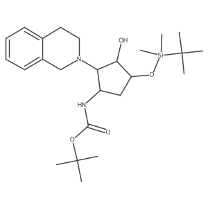 Tert-butyl N-[(1R,2S,3R,4S)-4-[tert-butyl(dimethyl)silyl]oxy-2-(3,4-dihydro-1H-isoquinolin-2-yl)-3-hydroxycyclopentyl]carbamate Structure