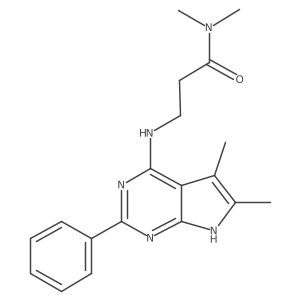 3-[(5,6-dimethyl-2-phenyl-7H-pyrrolo[2,3-d]pyrimidin-4-yl)amino]-N,N-dimethylpropanamide结构式