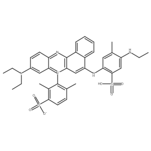 Benzo[a]phenazinium, 9-(diethylamino)-7-(2,6-dimethyl-3-sulfophenyl)-5-[[4-(ethylamino)-5-methyl-2-sulfophenyl]amino]-, inner salt结构式