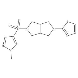 2-{5-[(1-methyl-1H-pyrazol-4-yl)sulfonyl]-octahydropyrrolo[3,4-c]pyrrol-2-yl}-1,3-thiazole结构式