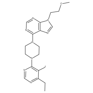 6-[4-(6-ethyl-5-fluoropyrimidin-4-yl)piperazin-1-yl]-9-(2-methoxyethyl)-9H-purine Structure