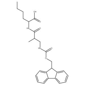(2S)-2-[3-({[(9H-fluoren-9-yl)methoxy]carbonyl}amino)-2-methylpropanamido]hexanoic acid结构式