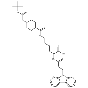 Fmoc-Lys{COcHex(4-Aza,4-CH2COOtBu)}-OH结构式