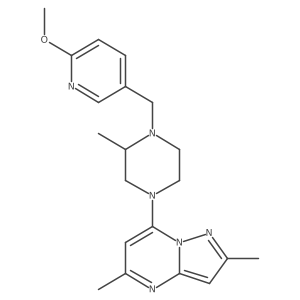 4-{2,5-Dimethylpyrazolo[1,5-a]pyrimidin-7-yl}-1-[(6-methoxypyridin-3-yl)methyl]-2-methylpiperazine Structure