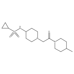 N-{1-[2-(4-methylpiperidin-1-yl)-2-oxoethyl]piperidin-4-yl}cyclopropanesulfonamide结构式