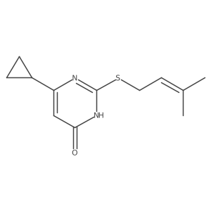 6-Cyclopropyl-2-[(3-methylbut-2-en-1-yl)sulfanyl]-3,4-dihydropyrimidin-4-one结构式