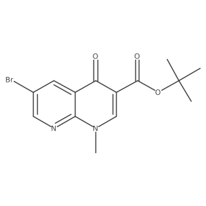 tert-Butyl 6-bromo-1-methyl-4-oxo-1,4-dihydro-1,8-naphthyridine-3-carboxylate结构式