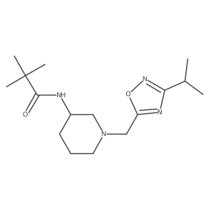 2,2-dimethyl-N-(1-{[3-(propan-2-yl)-1,2,4-oxadiazol-5-yl]methyl}piperidin-3-yl)propanamide结构式