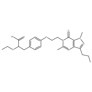 3-[4-[2-(1,5-dimethyl-7-oxo-3-propyl-6,7-dihydro-1H-pyrazolo[4,3-d]pyrimidin-6-yl)ethoxy]phenyl]-2-ethoxypropionic acid Structure