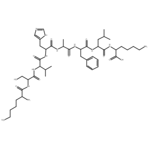 L-Lysyl-L-seryl-L-valyl-L-histidyl-L-alanyl-L-phenylalanyl-L-leucyl-L-lysine结构式