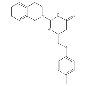 2-(3,4-dihydro-1H-isoquinolin-2-yl)-6-[(4-methylphenyl)sulfanylmethyl]-1,3-diazinan-4-one结构式