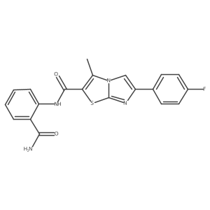 N-(2-carbamoylphenyl)-6-(4-fluorophenyl)-3-methylimidazo[2,1-b]thiazole-2-carboxamide Structure